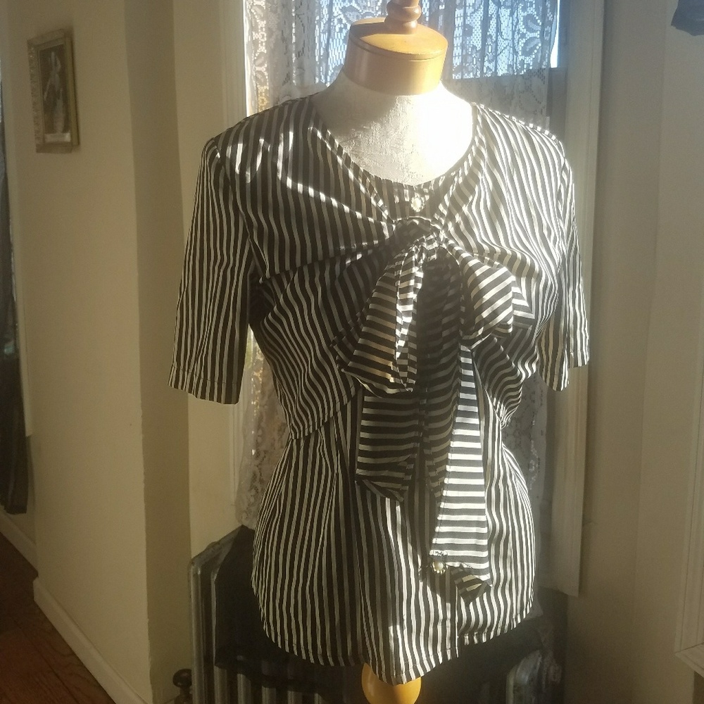 Silky striped blouse